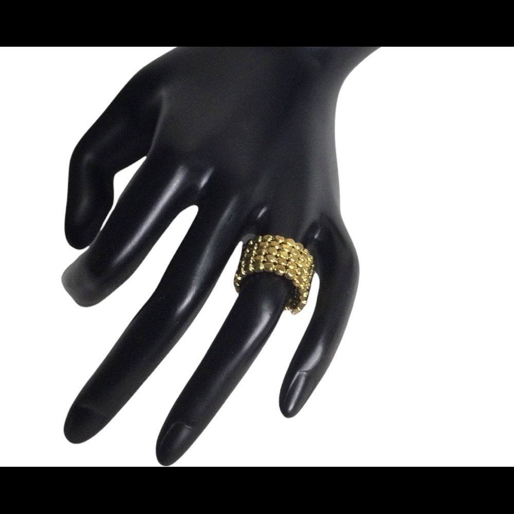 GOLD beaded ring band size 5.5
